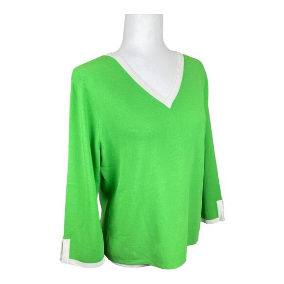 VTG Pendleton Womens Sweater Hong Kong Stretch Knit Sweater Top Green Large - Picture 3 of 11